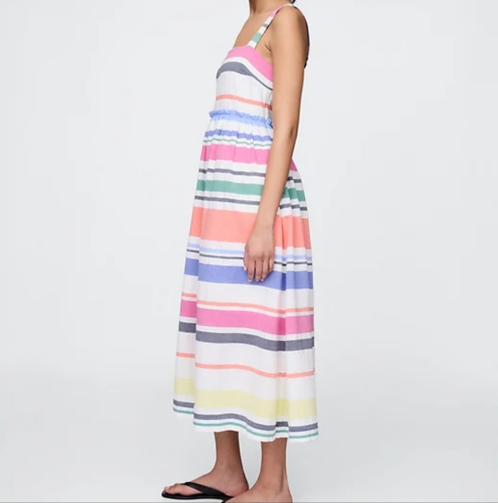 GAP Halter‎ Style Midi Dress. Multi Color Stripes. Size Small.